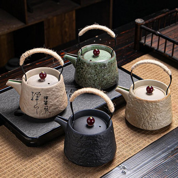 Керамична тенджера Ретро японски кунгфу чайник Кафе Чайник за чай в чаша Пуер чай Чайник за варене Yixing Глинен чайник Teeware Teware