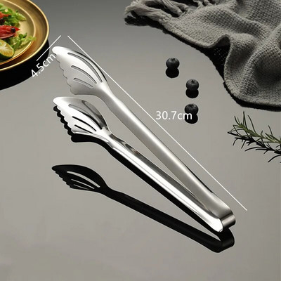 Neslidžios nerūdijančio plieno kepsnių žnyplės Mėsos kepsnių salotų segtukas veidrodinis poliruotas spaustukas Virtuvės priedai