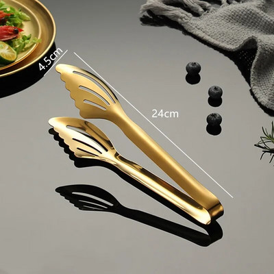 Neslidžios nerūdijančio plieno kepsnių žnyplės Mėsos kepsnių salotų segtukas veidrodinis poliruotas spaustukas Virtuvės priedai