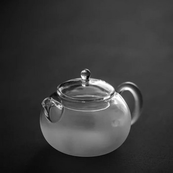Японски минималистичен топлоустойчив облак и мъгла Глазура Малък кунг-фу стъклен чайник с филтър Цвете Кунг-фу чайник Чайник