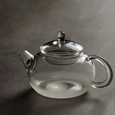 Японски минималистичен топлоустойчив облак и мъгла Глазура Малък кунг-фу стъклен чайник с филтър Цвете Кунг-фу чайник Чайник