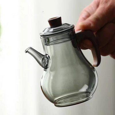 Dainos imitacija 280 ml mažas stiklinis arbatinukas su filtro skylute karščiui atsparus žaliosios arbatos puodas Kungfu gėlių arbatos virimo aparatas