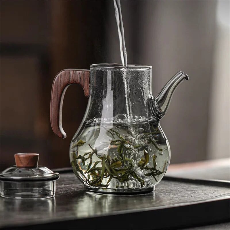 Dainos imitacija 280 ml mažas stiklinis arbatinukas su filtro skylute karščiui atsparus žaliosios arbatos puodas Kungfu gėlių arbatos virimo aparatas