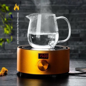Топлоустойчив стъклен чайник с висока температура, филтър, удебелена прозрачна кана за чай, домакински чай, разделяне на водата, чайник за варене