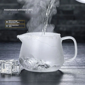 Топлоустойчив стъклен чайник с висока температура, филтър, удебелена прозрачна кана за чай, домакински чай, разделяне на водата, чайник за варене