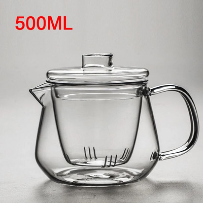 Stakleni čajnik otporan na visoke temperature Filter zadebljani prozirni čajnik Čajnik za kuhanje vode za kuhanje čaja za kućanstvo