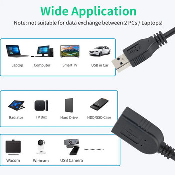 30 см къс 5Gbps USB 3.0 удължителен адаптерен кабел USB тип A мъжки към женски USB 3.2 Gen 1 порт Saver кабел за лаптоп USB устройства