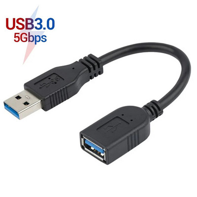 30 см къс 5Gbps USB 3.0 удължителен адаптерен кабел USB тип A мъжки към женски USB 3.2 Gen 1 порт Saver кабел за лаптоп USB устройства