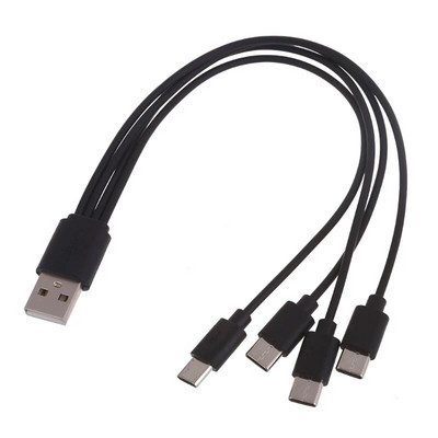 Kelių įkrovimo laidas USB C skirstytuvo laidas 1/2/3/4 in 1 greito įkrovimo laidas su 1/2/3/4 C tipo vyriško prievado, skirto telefono planšetiniam kompiuteriui