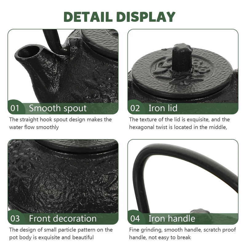 Čajnik Tea Kuhalo Japanski set željeza Lijevani kineski lonac Tetsubin Mini Štednjak za kavu Waterloose Stovetop Vintage Aparat Boilingsmall