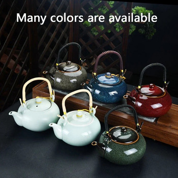 Κεραμική τσαγιέρα Large 700ML Home Handle Pot Tea Room Accessories Tea Pot Cold Kettle Vintage Celadon Tea Set