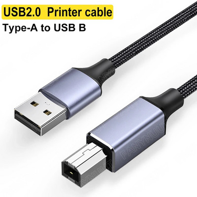 USB 2.0 spausdintuvo kabelis, tipas C–USB B, spausdintuvo kabelis pintas spausdintuvo skaitytuvo laidas, skirtas Epson HP Canon Brother MacBook Pro 1/2/3m
