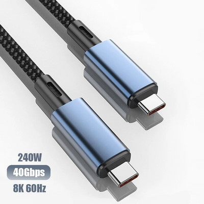 100W/240W 40Gbps трансфер на данни USB 4 кабел за данни за Thunderbolt 4 Full Feature Type C 10Gbps двоен 8K видео кабел Бързо зареждане
