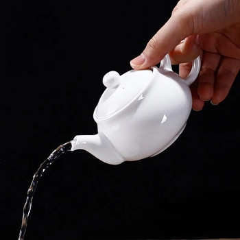 Ръчно изработена гърне от костен Китай Ruyi Керамична машина за чай с черен чай Бял порцеланов домакински филтър Цветен чайник за чай 150 ml