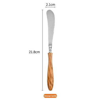 Drvena ručka Set pribora za jelo od nehrđajućeg čelika Vilica Nož Žlica za kavu Set posuđa Western Set pribora za jelo Može se prati u perilici posuđa