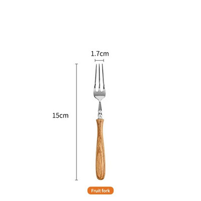 Drvena ručka Set pribora za jelo od nehrđajućeg čelika Vilica Nož Žlica za kavu Set posuđa Western Set pribora za jelo Može se prati u perilici posuđa