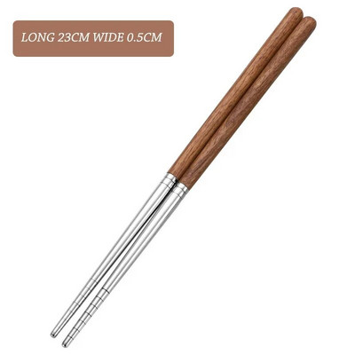 Drveni set pribora za jelo u retro stilu 304 Set pribora za jelo od nehrđajućeg čelika Drveni nož za večeru Vilica za večeru Žlica Set pribora za jelo