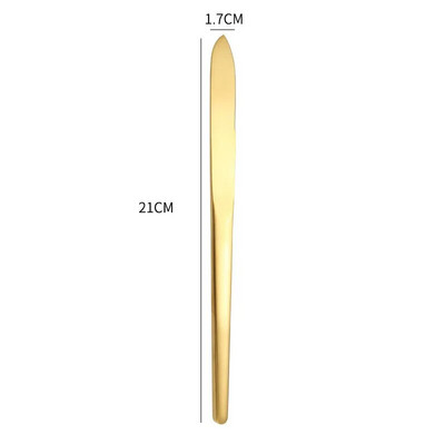 Zlatni mat set pribora za jelo Zadebljani nehrđajući čelik Kreativni nož za odrezak Vilica za desert Žlica Set posuđa za jelo Kuhinjsko posuđe