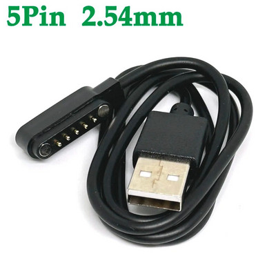 5 kontaktiga universaalne 12 mm ruumiline nutikella magnetiline laadimiskaabel USB 2.0 isane kuni 5 kontaktiga magnetimemisega laadija nutikella jaoks