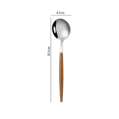 Kućno posuđe od nehrđajućeg čelika Nož Vilica Žlica Ogledalo Srebrna Zlatna Drvena ručka Perilica posuđa Kuhinjski Western pribor za jelo