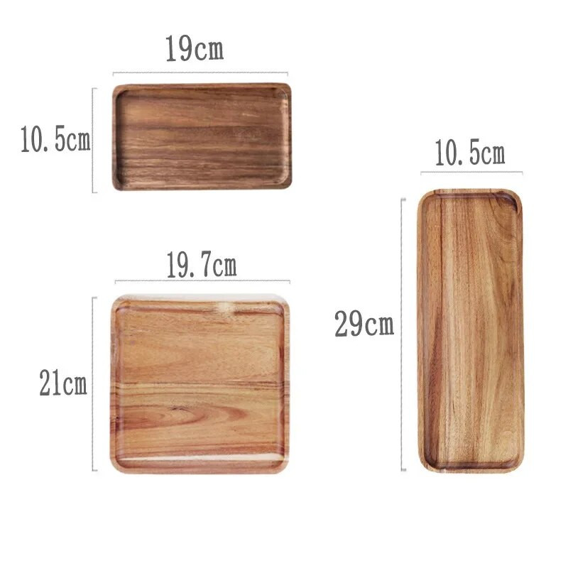Pladanj za kavu od bagremovog drveta Pravokutni pladnjevi za šalice hrane Ukrasni drveni tanjur Slatkiši od bagremovog drveta Gongfu pladanj za čaj