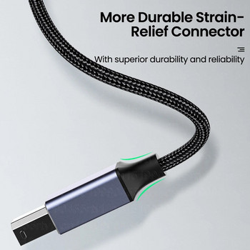 Καλώδιο εκτυπωτή USB USB A/Type-C σε USB B Καλώδιο PVC USB 2.0 για εκτυπωτή ετικετών Εκτυπωτής DAC USB Εξωτερικός σκληρός δίσκος Σταθερό