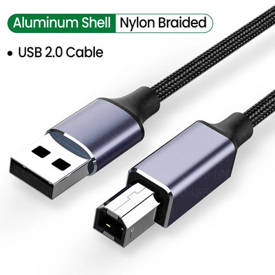 USB spausdintuvo kabelis USB A/Type-C į USB B kabelis PVC USB 2.0 laidas etikečių spausdintuvui DAC USB spausdintuvo išorinis standusis diskas fiksuotojo ryšio linija