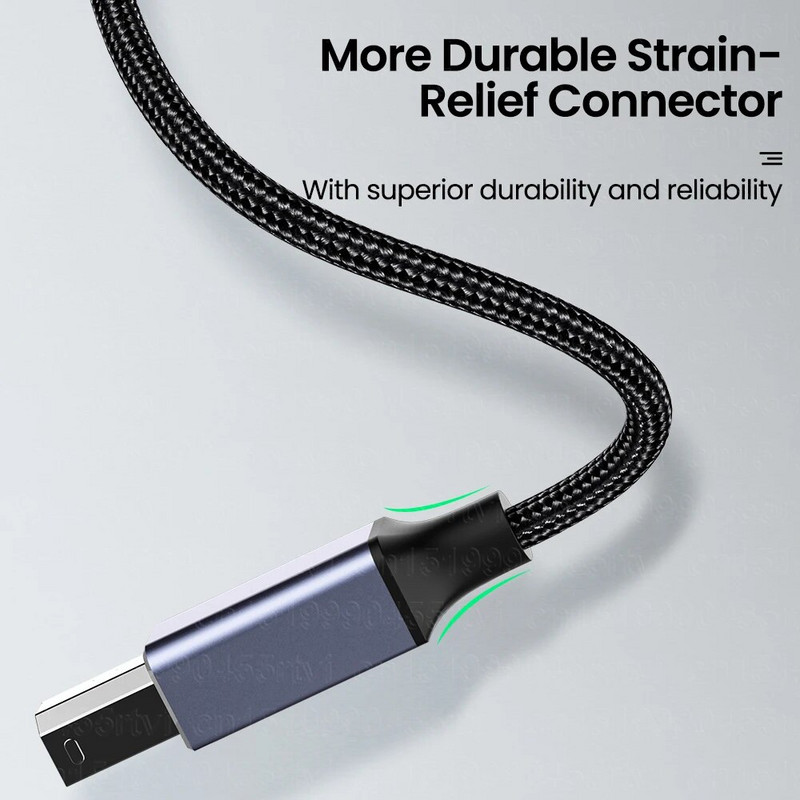 USB spausdintuvo kabelis USB A/Type-C į USB B kabelis PVC USB 2.0 laidas etikečių spausdintuvui DAC USB spausdintuvo išorinis standusis diskas fiksuotojo ryšio linija