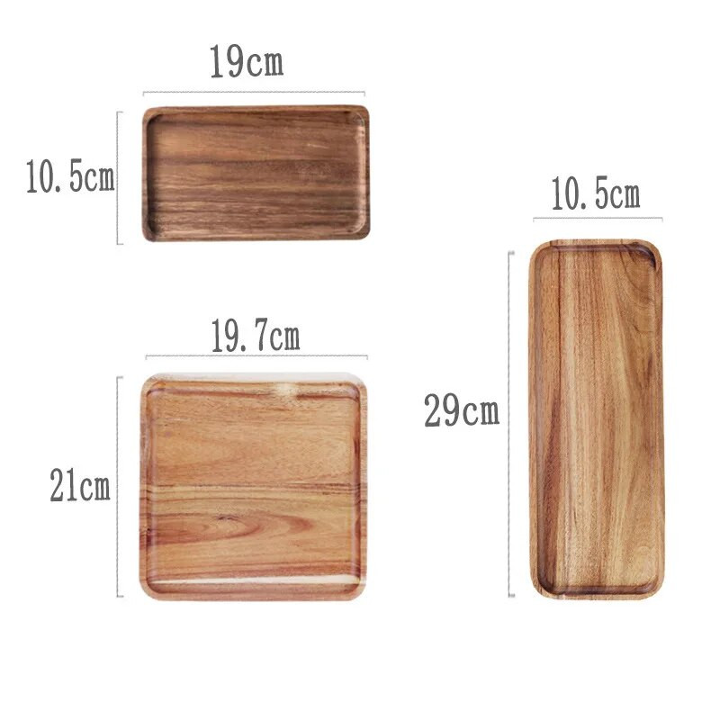 Pladanj za kavu od bagremovog drveta Pravokutni pladnjevi za šalice hrane Ukrasni drveni tanjur Slatkiši od bagremovog drveta Gongfu pladanj za čaj