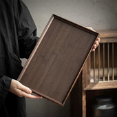 Tavă de servire din lemn Tavă de servire pătrată din bambus Tavă de bucătărie pentru mâncare Tavă de masă pentru cine petrecere Bar de ceai Tavă de servire Tavă de mâncare