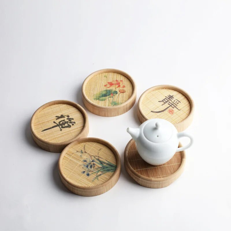 Tanjurić za toplinsku izolaciju Podmetač za čaše s otiskom od bambusa Držač za šalicu čaja Podloga za čaj Podmetač za lonac Dodaci za čajne ceremonije Podmetač za čaše ZC586