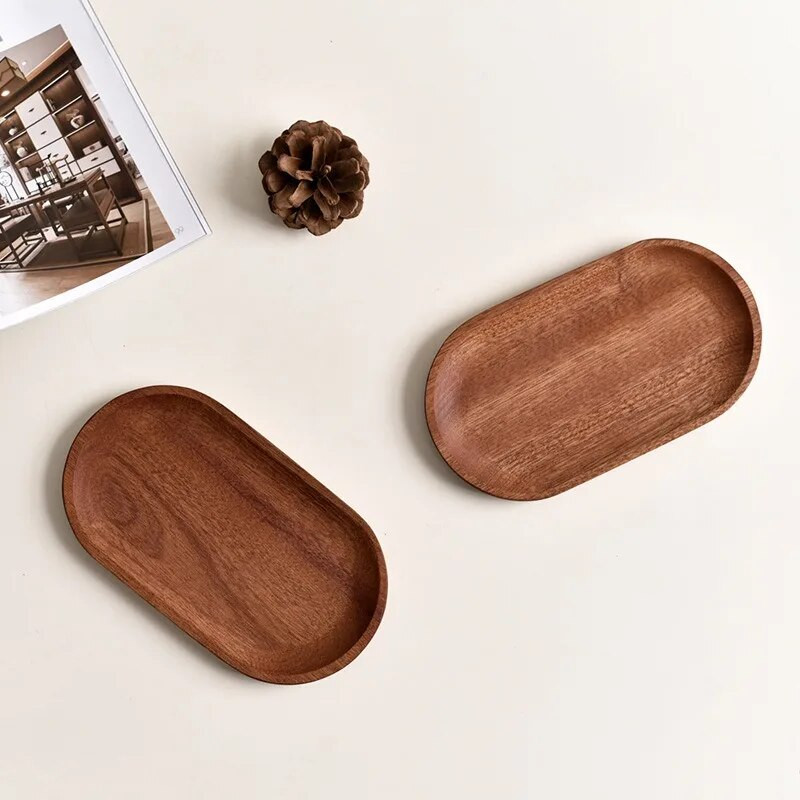 Compartiment din lemn Farfurie de servire Farfurie ovala cu mancare Tava din lemn Cana de ceai Farfurioara Tavi pentru depozitare farfurie cu fructe Decor masa de bucatarie