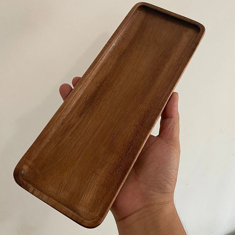 Kreativni drveni pladanj za kavu Pravokutni pladanj za šalice hrane Kuhinjski ukrasni desertni slatkiši Bambus pladanj Gongfu pladanj za čaj