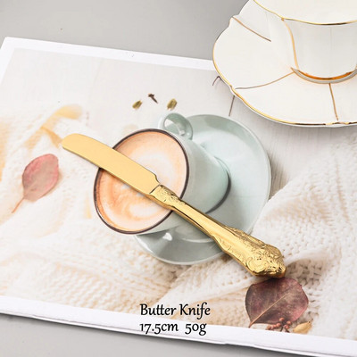 Vintage Western pribor za jelo 18/10 od nehrđajućeg čelika Luksuzni zlatni set posuđa za jelo Posuđe za odrezak Nož Vilica Žlica Srebrni pribor za jelo