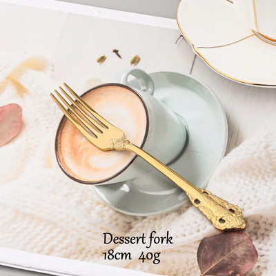 Vintage Western pribor za jelo 18/10 od nehrđajućeg čelika Luksuzni zlatni set posuđa za jelo Posuđe za odrezak Nož Vilica Žlica Srebrni pribor za jelo