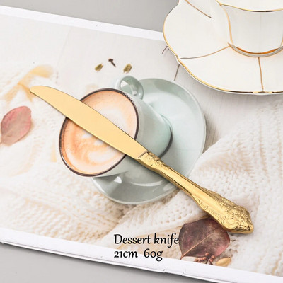 Vintage Western pribor za jelo 18/10 od nehrđajućeg čelika Luksuzni zlatni set posuđa za jelo Posuđe za odrezak Nož Vilica Žlica Srebrni pribor za jelo