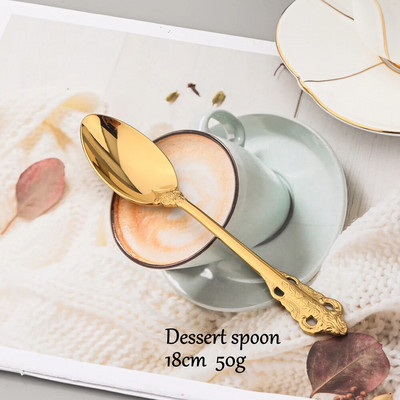 Vintage Western pribor za jelo 18/10 od nehrđajućeg čelika Luksuzni zlatni set posuđa za jelo Posuđe za odrezak Nož Vilica Žlica Srebrni pribor za jelo