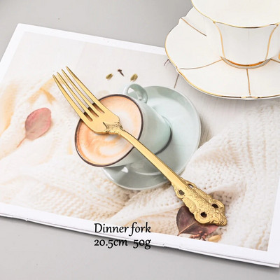 Vintage Western pribor za jelo 18/10 od nehrđajućeg čelika Luksuzni zlatni set posuđa za jelo Posuđe za odrezak Nož Vilica Žlica Srebrni pribor za jelo