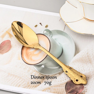 Vintage Western pribor za jelo 18/10 od nehrđajućeg čelika Luksuzni zlatni set posuđa za jelo Posuđe za odrezak Nož Vilica Žlica Srebrni pribor za jelo