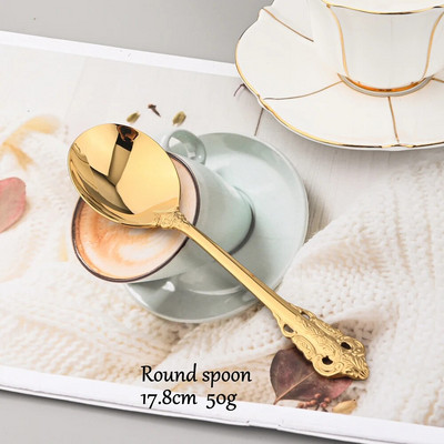 Vintage Western pribor za jelo 18/10 od nehrđajućeg čelika Luksuzni zlatni set posuđa za jelo Posuđe za odrezak Nož Vilica Žlica Srebrni pribor za jelo