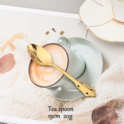 Vintage Western pribor za jelo 18/10 od nehrđajućeg čelika Luksuzni zlatni set posuđa za jelo Posuđe za odrezak Nož Vilica Žlica Srebrni pribor za jelo