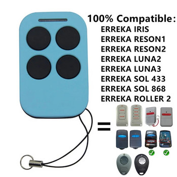 Съвместимо дистанционно управление Erreka за Garage Luna 2 Reson 1 Iris Roller Самокопиране 433 mhz 868 mhz Дублирана команда Erreka Clone