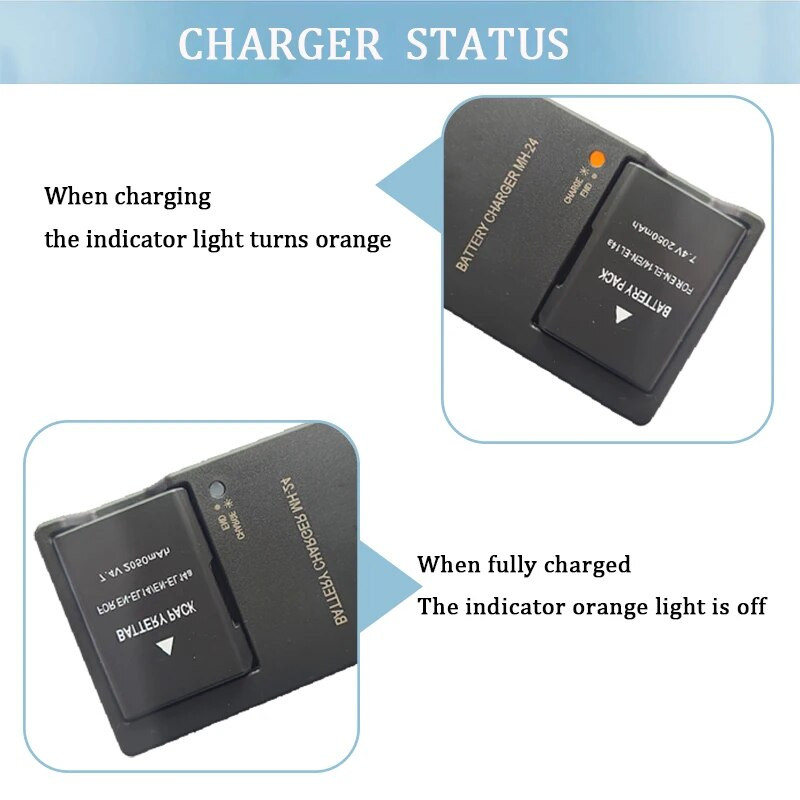 MH-24 Punjač za fotoaparat Nikon En-el14 P7100 P7000 D3100 D5200 D5100 D3200 D3300 D5300 P7000 P7800 MH 24 litijska baterija