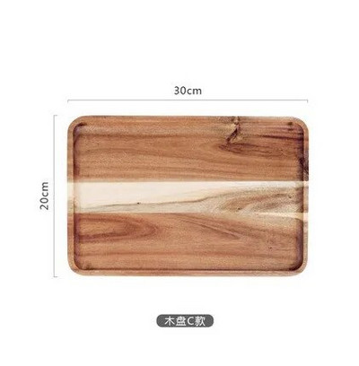 Puni drveni pladanj za pohranu, višenamjenski pladanj, posluživanje hrane, pića, pravokutnog pribora za čaj, deserta, slatkiša, voćnog kruha, doma