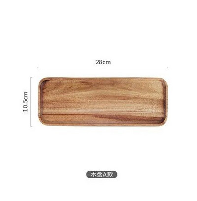 Puni drveni pladanj za pohranu, višenamjenski pladanj, posluživanje hrane, pića, pravokutnog pribora za čaj, deserta, slatkiša, voćnog kruha, doma