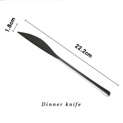 Srebrni 304 nehrđajući čelik Western Set pribora za jelo Retro večera Nož Vilica Set žlica Posebne vilice Žlica za kavu Čaj Vilica za voće