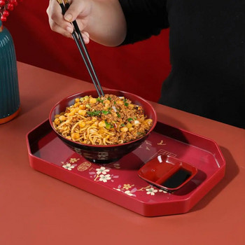 Гореща разпродажба Поднос за чай Китайски стил Миещ се меламинов цветен модел Поднос за сервиране на маса за кухня