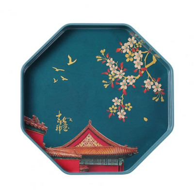 Vruća rasprodaja poslužavnika za čaj u kineskom stilu, perivog melaminskog cvjetnog uzorka, poslužavnik za stol za kuhinju