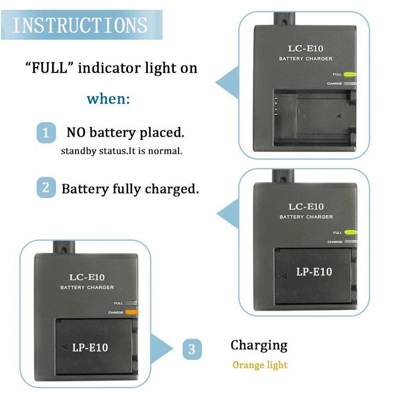 LC-E10/E LC-E10C LP-E10 PUNJAČ BATERIJA Za Canon LP-E10 EOS 1100D kiss X50 Rebel T3 EU standardni utikač