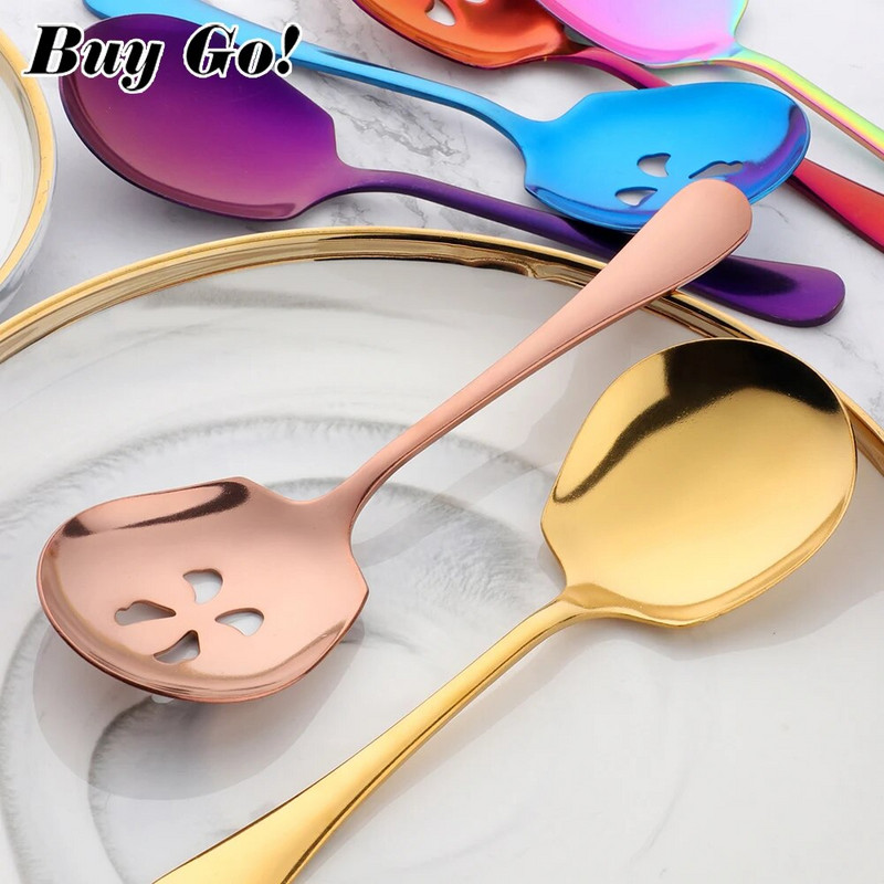 2 KOM Žlica za javno posluživanje u kućanstvu Žlica za cjedilo od nehrđajućeg čelika za juhu za sladoled Žlice za večeru salate od riže Kuhinjsko posuđe